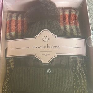 Nanette Lepore Pink Scarf & Hat Gift Box